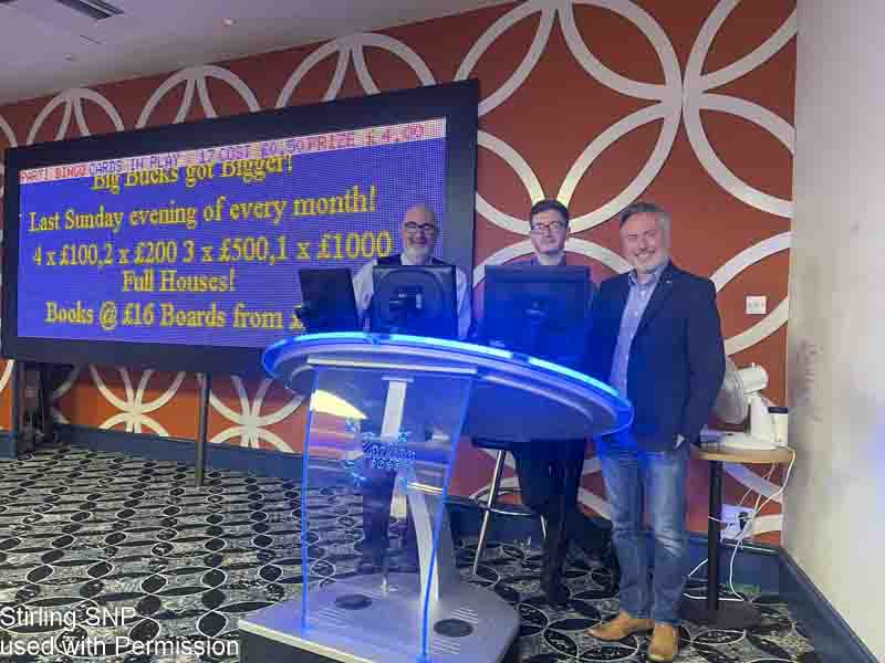 Alyn Smith MP with members of the Carlton Bingo Stirling Team.
